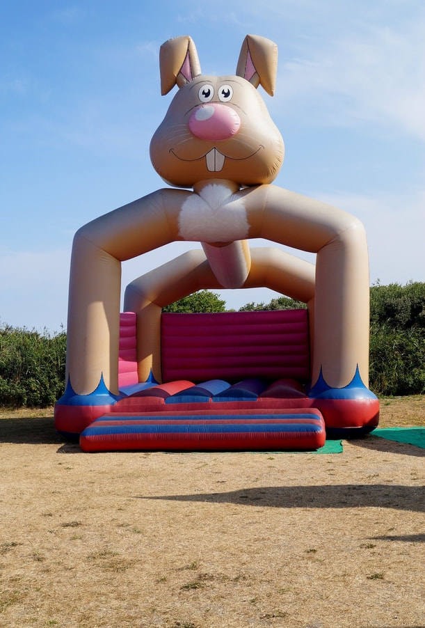 Large rabbit themed bouncy castle